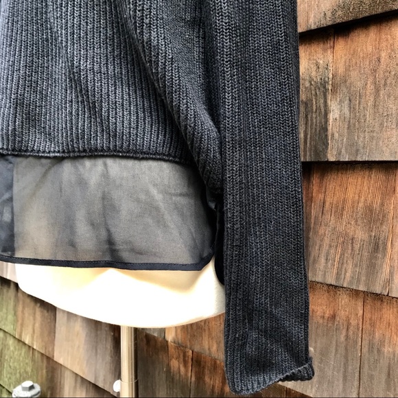 Banana Republic Black Knit Sweater Sheer Hem *Aa5 - Picture 3 of 7